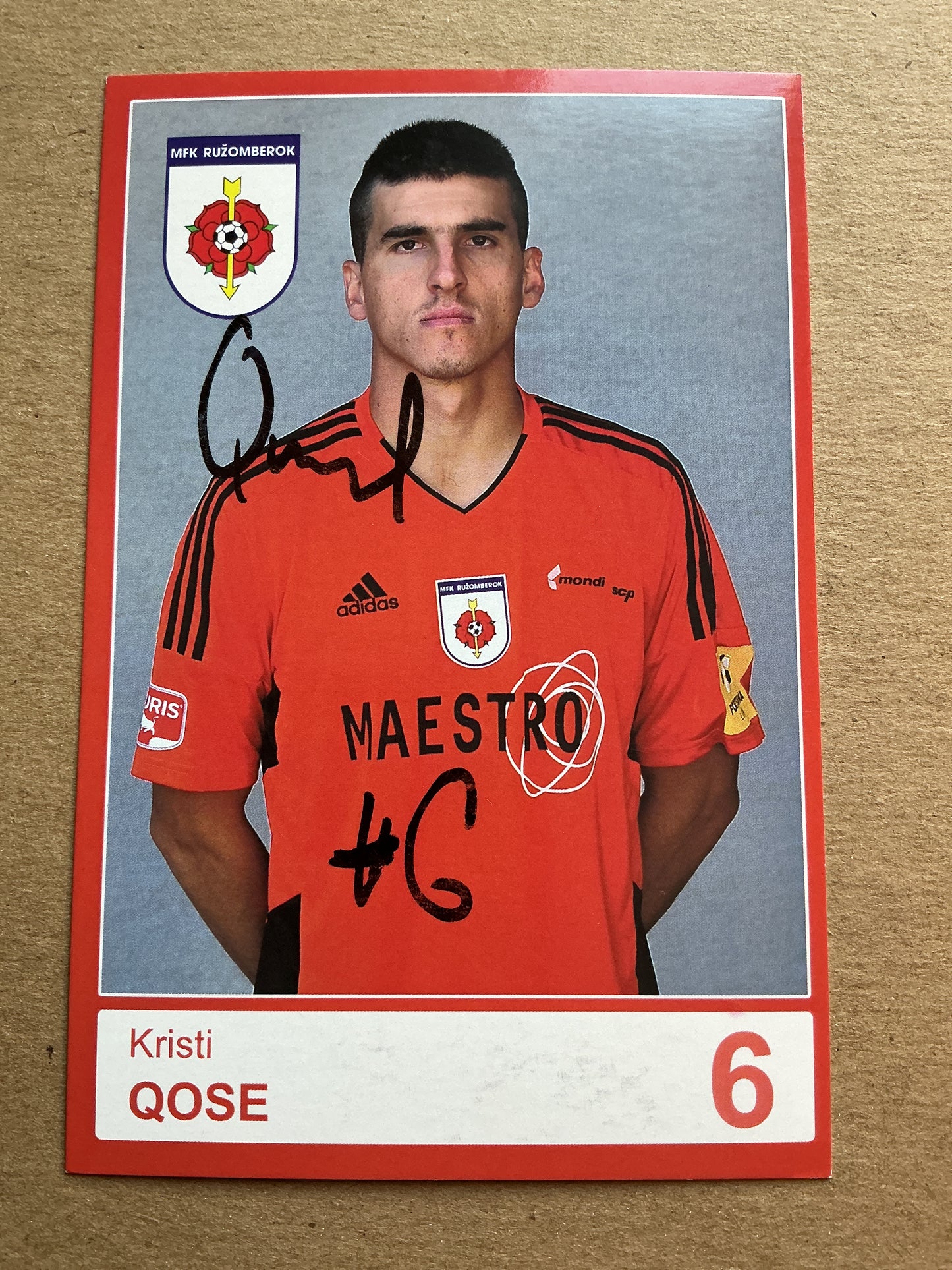 Kristi Qose, Albania 🇦🇱 MFK Ružomberok 2019/20 hand signed