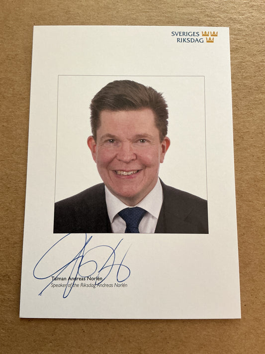Andreas Norlen, Sweden 🇸🇪 Speaker of Parlament 2025 hand signed