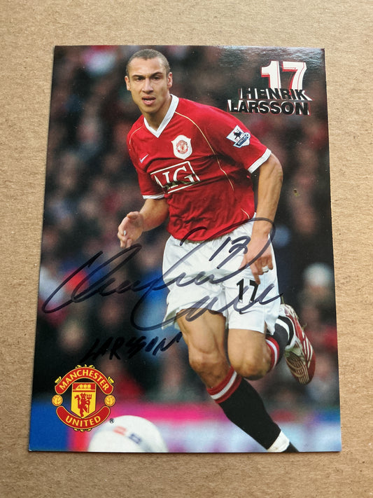 Henrik Larsson, Sweden 🇸🇪 Manchester United 2006/07 hand signed