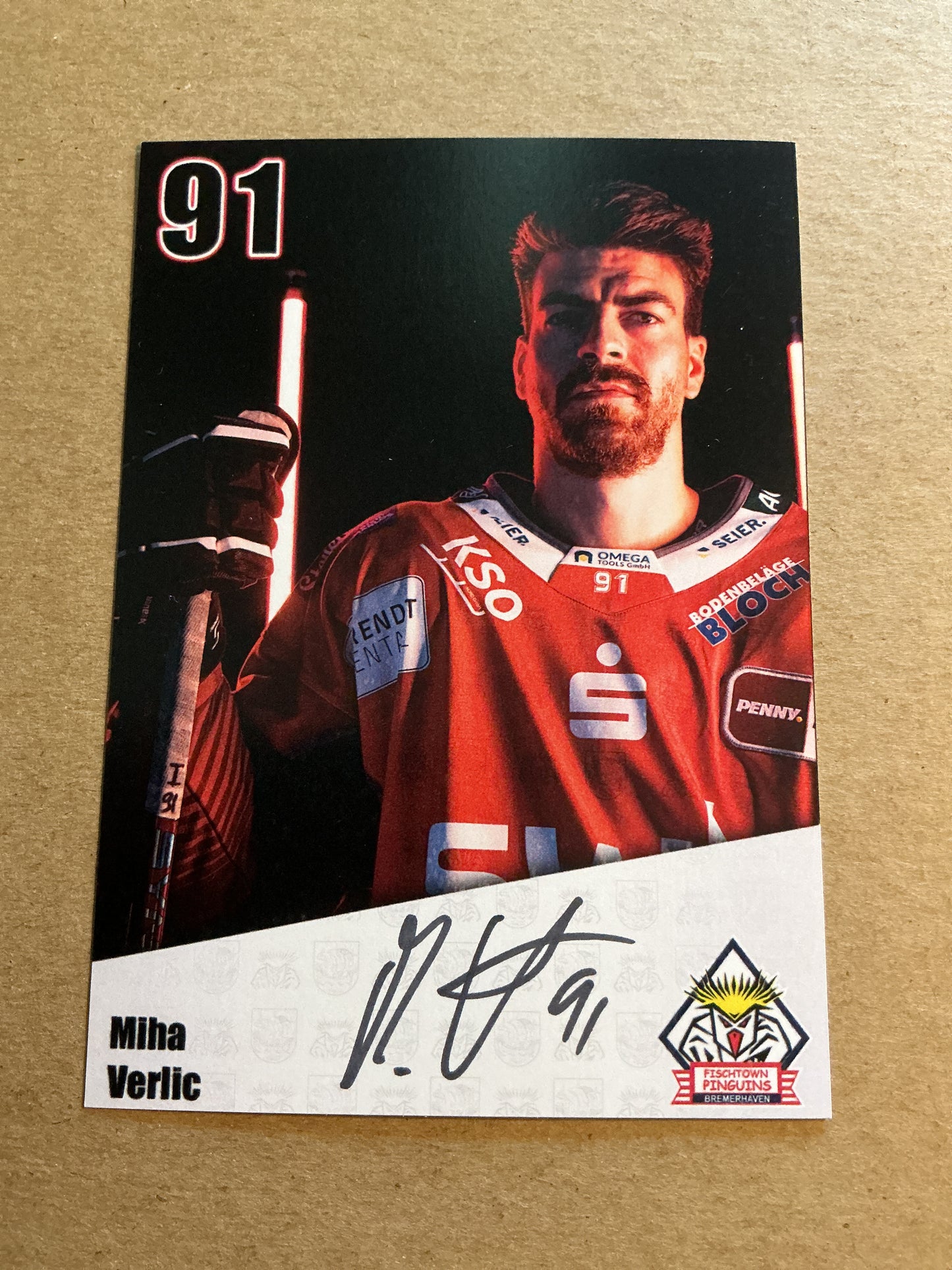Miha Verlic, Slovenia 🇸🇮 Fishtown Pinguins 2024/25 hand signed