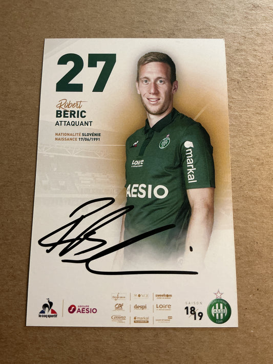 Robert Beric, Slovenia 🇸🇮 AS Saint-Etienne 2018/19 hand signed