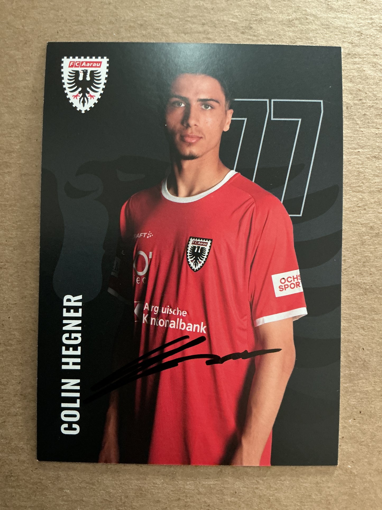 Colin Hegner, Switzerland 🇨🇭 FC Aarau 2024/25 hand signed