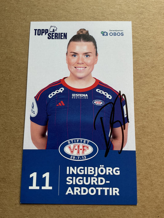 Ingibjörg Sigurdardottir, Iceland 🇮🇸 Vålerenga IF 2023/24 hand signed