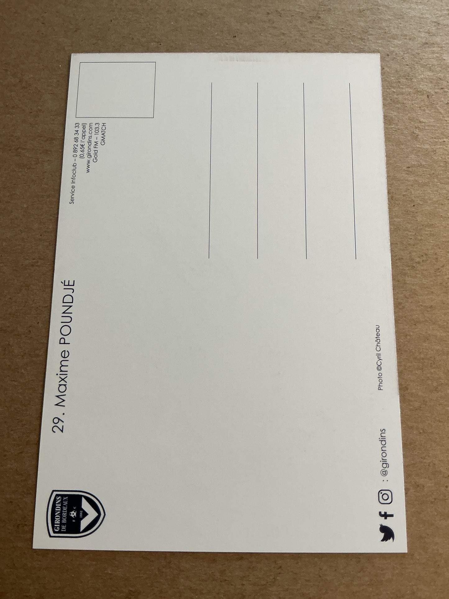 Maxime Poundje, France 🇫🇷 Girondins Bordeaux 2018/19 hand signed
