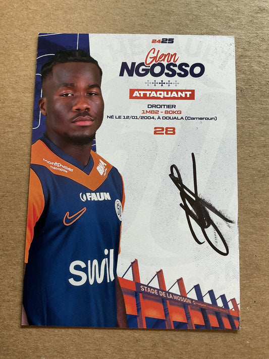 Glenn Ngosso, Cameroon 🇨🇲 Montpellier HSC 2024/25 hand signed