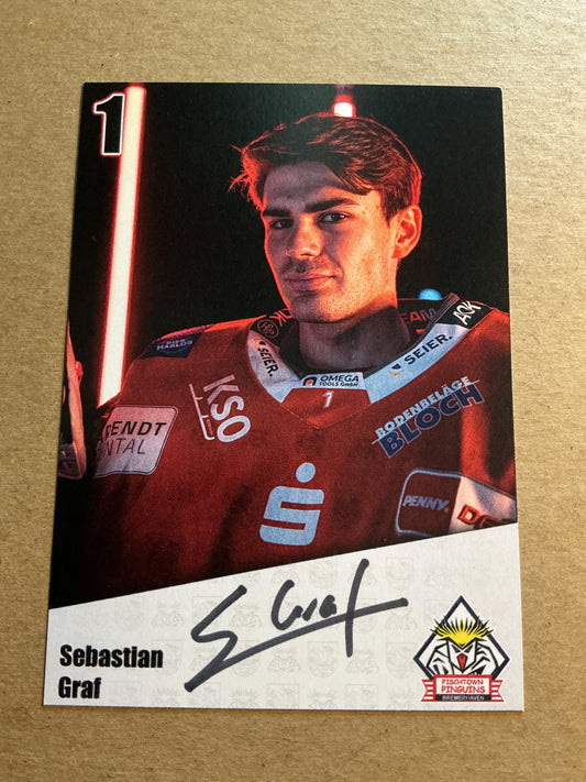 Sebastian Graf, Germany 🇩🇪 Fishtown Pinguins 2024/25 hand signed