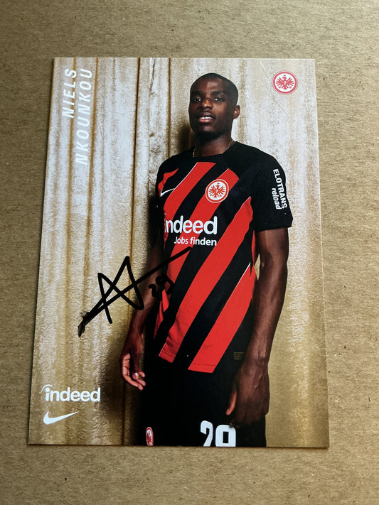 Niels Nkounkou, France 🇫🇷 Eintracht Frankfurt 2023/24 hand signed