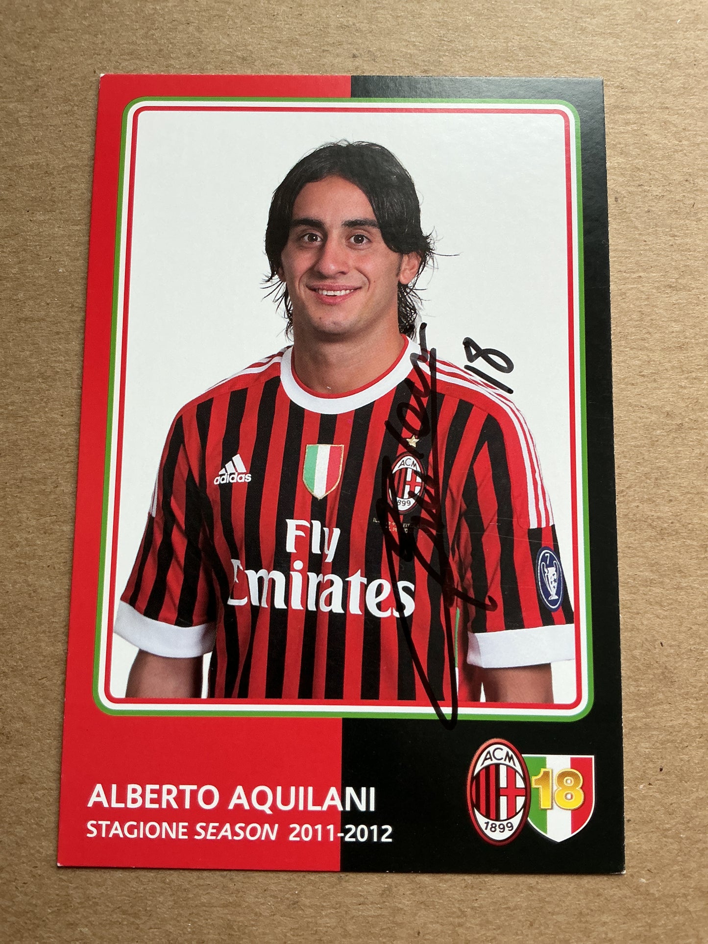Alberto Aquilani, Italy 🇮🇹 AC Milan 2011/12 hand signed