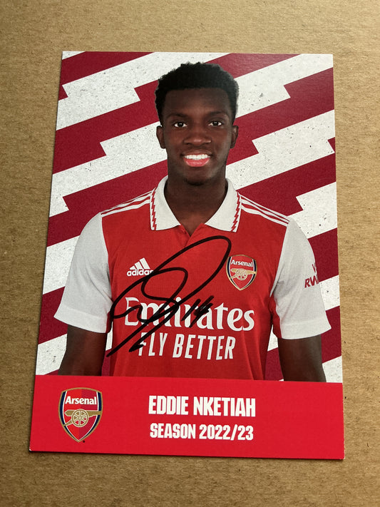 Eddie Nketiah, England 🏴󠁧󠁢󠁥󠁮󠁧󠁿 Arsenal FC 2022/23 hand signed