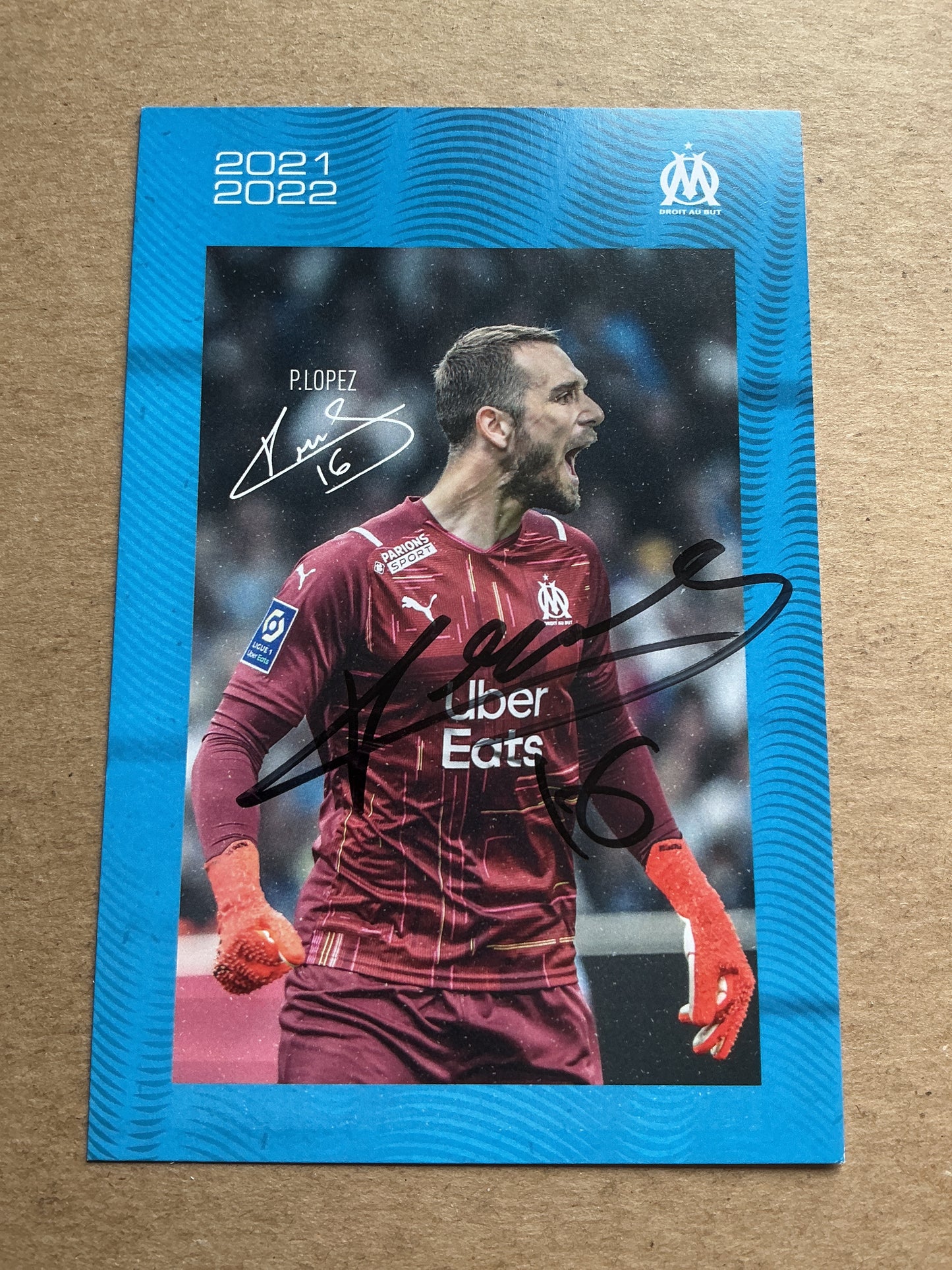 Pau Lopez, Spain 🇪🇸 Olympique Marseille 2021/22 hand signed