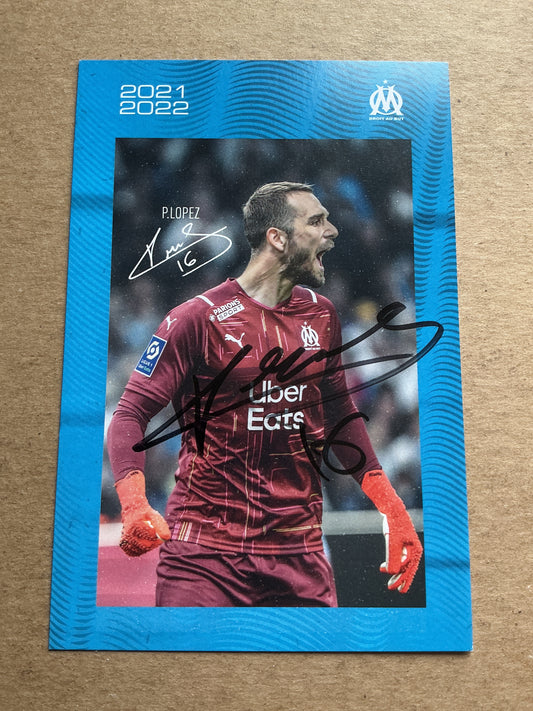 Pau Lopez, Spain 🇪🇸 Olympique Marseille 2021/22 hand signed