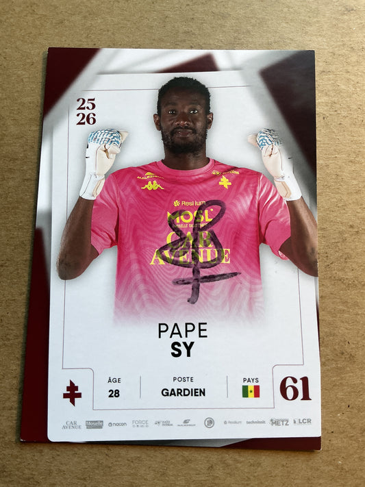 Pape Sy, Senegal 🇸🇳 FC Metz 2025/26 hand signed