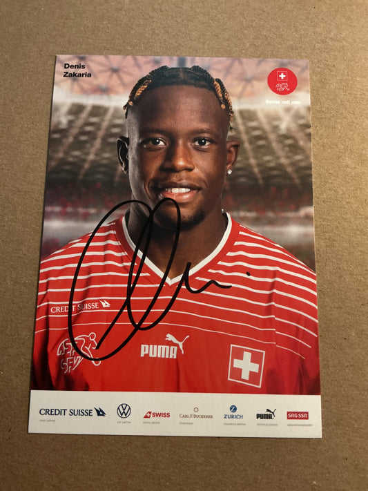 Denis Zakaria, Switzerland 🇨🇭FIFA World Cup 2022  hand signed