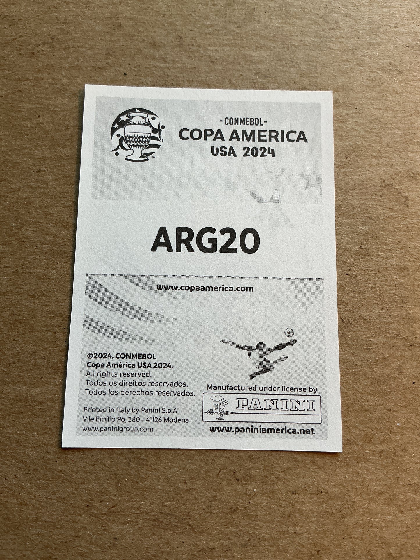 Julian Alvarez, Argentina 🇦🇷 Copa America 2024 Panini hand signed
