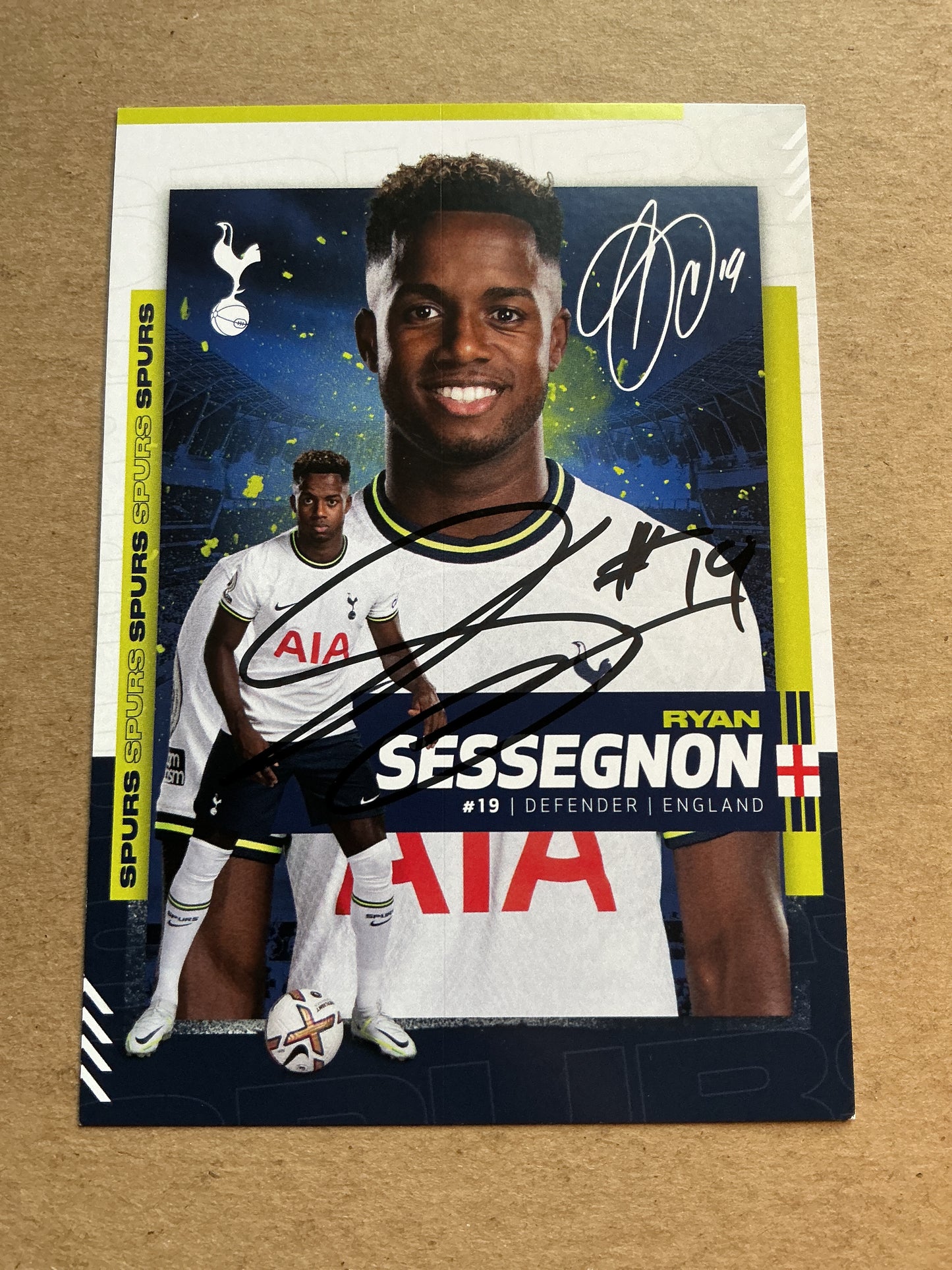 Ryan Sessegnon, England 🏴󠁧󠁢󠁥󠁮󠁧󠁿 Tottenham Hotspur 2022/23 hand signed