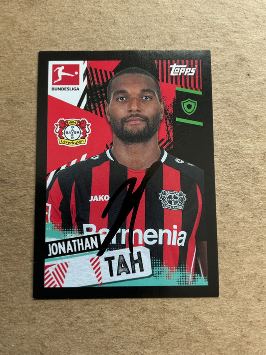 Jonathan Tah, Germany 🇩🇪 Bayer 04 Leverkusen 2021/22 Topps hand signed