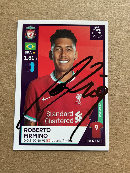 Roberto Firmino, Brazil 🇧🇷 Liverpool FC 2021 Panini hand signed