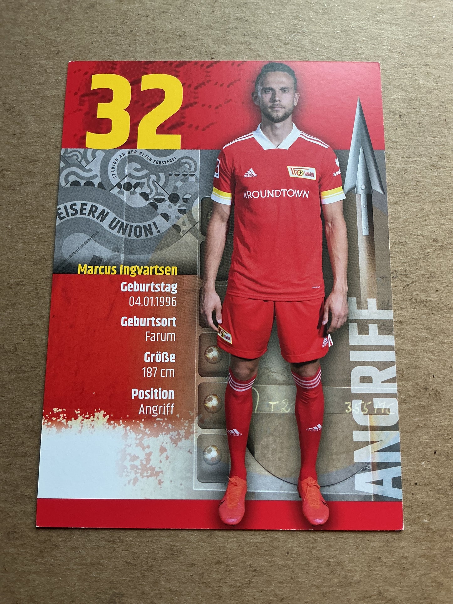 Marcus Ingvartsen, Denmark 🇩🇰 1.FC Union Berlin 2020/21 hand signed