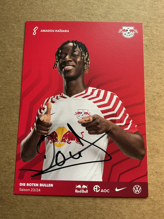 Amadou Haidara, Mali 🇲🇱 RB Leipzig 2023/24 hand signed