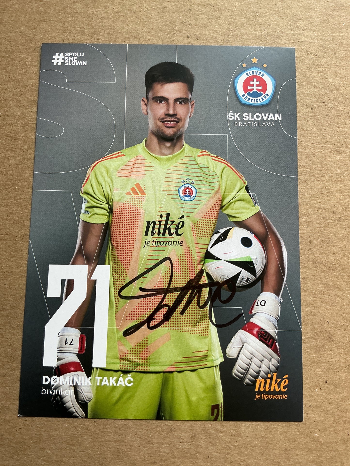 Dominik Takac, Slovakia 🇸🇰 SK Slovan Bratislava 2024/25 hand signed