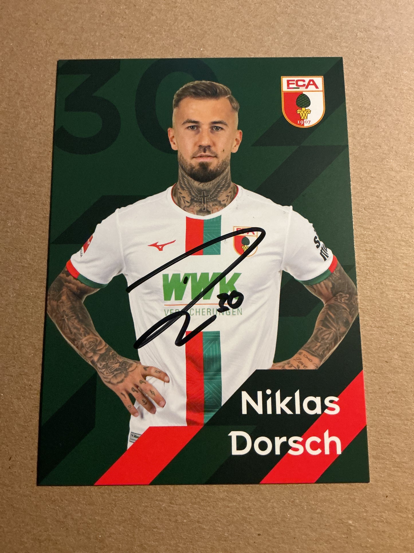 Niklas Dorsch, Germany 🇩🇪 FC Augsburg 2023/24 hand signed