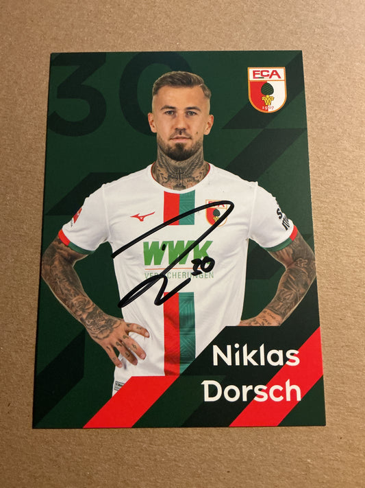 Niklas Dorsch, Germany 🇩🇪 FC Augsburg 2023/24 hand signed
