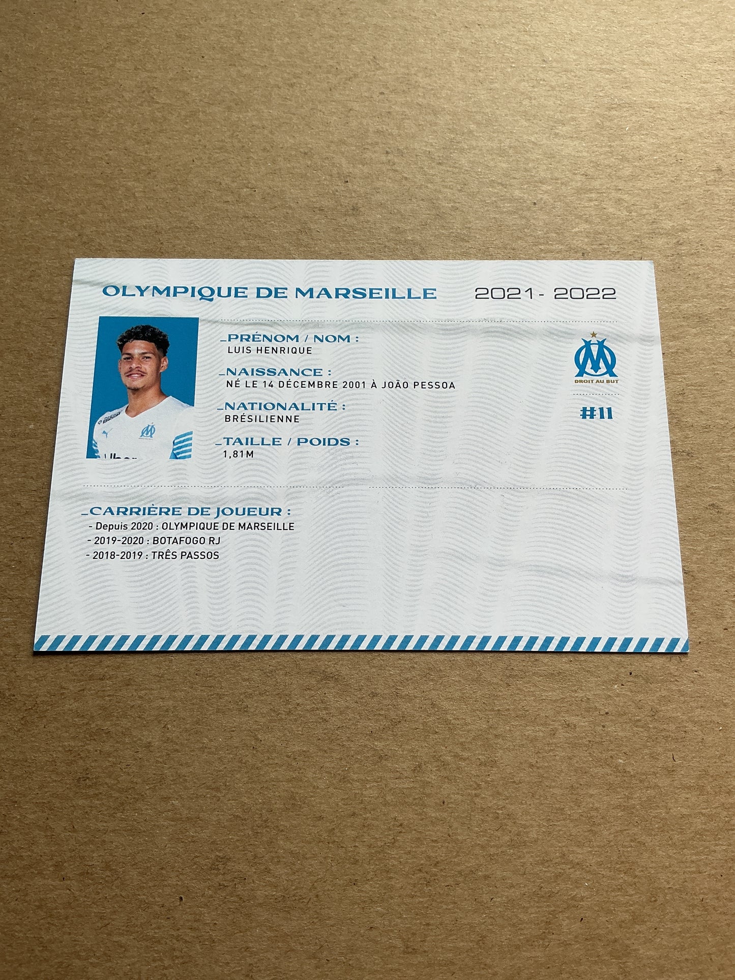 Luis Henrique, Brazil 🇧🇷 Olympique Marseille 2021/22 hand signed