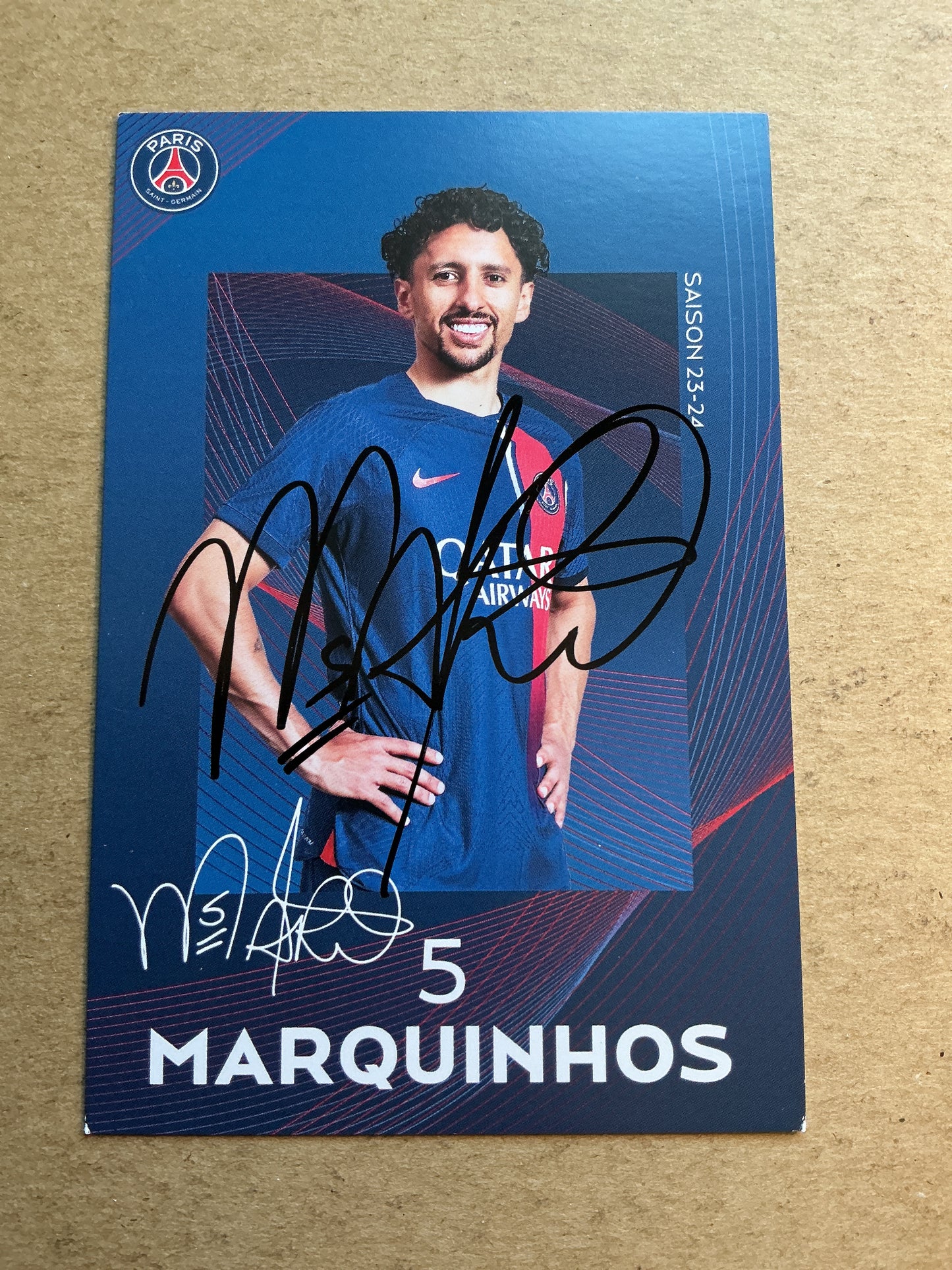 Marquinhos, Brazil 🇧🇷 Paris Saint-Germain 2023/24 hand signed
