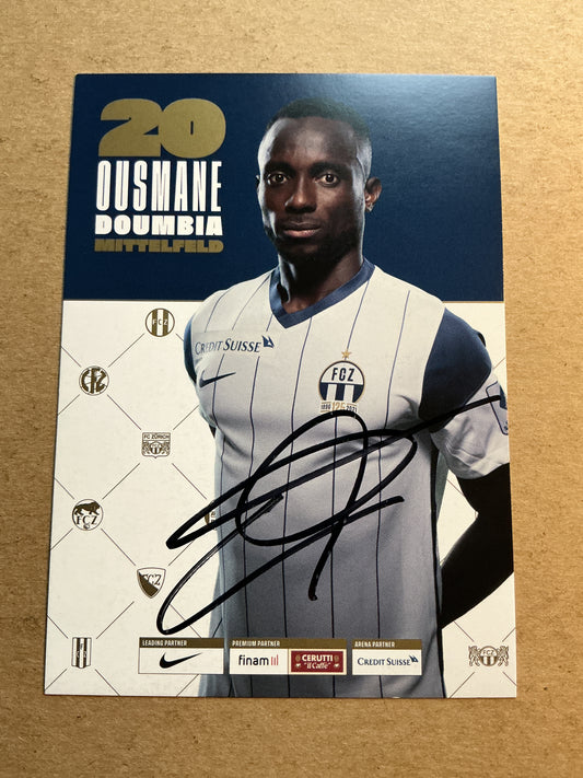 Ousmane Doumbia, Ivory Coast 🇨🇮 FC Zürich 2021/22 hand signed