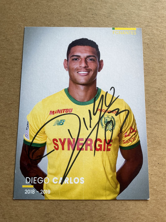 Diego Carlos, Brazil 🇧🇷 FC Nantes 2018/19 hand signed