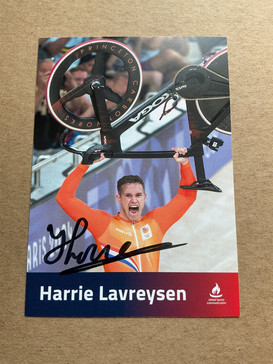 Harrie Lavreysen, Netherlands 🇳🇱 Cycling Summer Olympics 2024 hand signed
