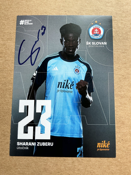 Sharani Zuberu, Ghana 🇬🇭 SK Slovan Bratislava 2024/25 hand signed