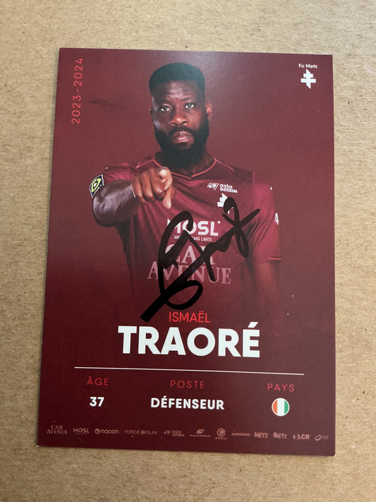 Ismael Traore, Ivory Coast 🇨🇮 FC Metz 2023/24 hand signed
