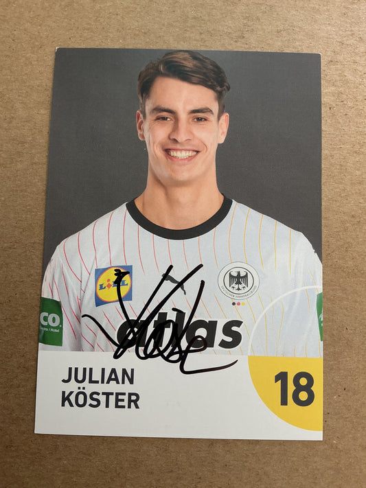 Julian Köster, Germany 🇩🇪 Handball Sports 2025 hand signed
