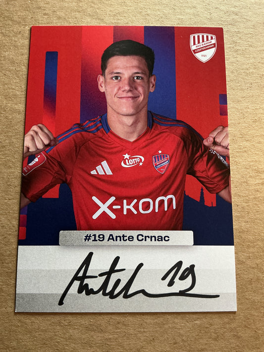 Ante Crnac, Croatia 🇭🇷 Rakow Czestochowa 2024/25 hand signed