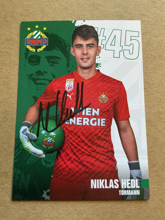 Niklas Hedl, Austria 🇦🇹 SK Rapid Wien 2023/24 hand signed