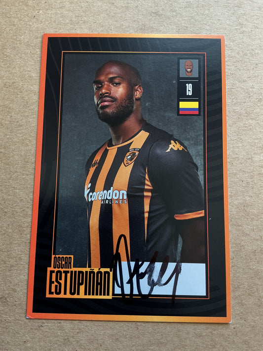 Oscar Estupinan, Colombia 🇨🇴 Hull City AFC 2023/24 hand signed