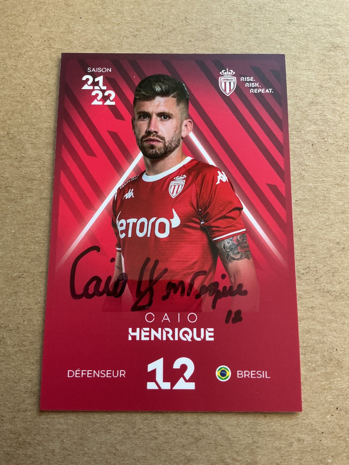 Caio Henrique, Brazil 🇧🇷 AS Monaco 2021/22 hand signed