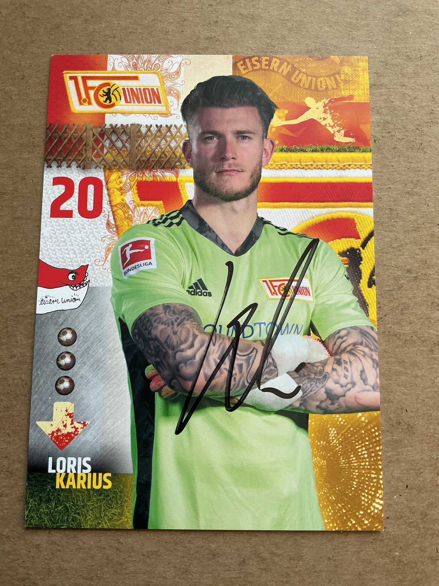 Loris Karius, Germany 🇩🇪 1.FC Union Berlin 2020/21 hand signed