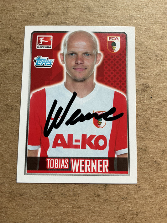 Tobias Werner, Germany 🇩🇪 FC Augsburg 2014/15 Topps hand signed
