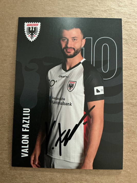 Valon Fazliu, Switzerland 🇨🇭 FC Aarau 2024/25 hand signed