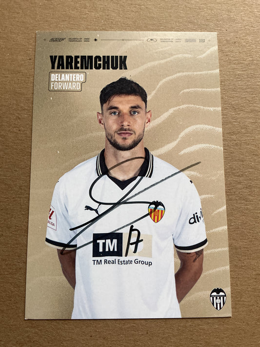 Roman Yaremchuk, Ukraine 🇺🇦 Valencia CF 2023/24 hand signed