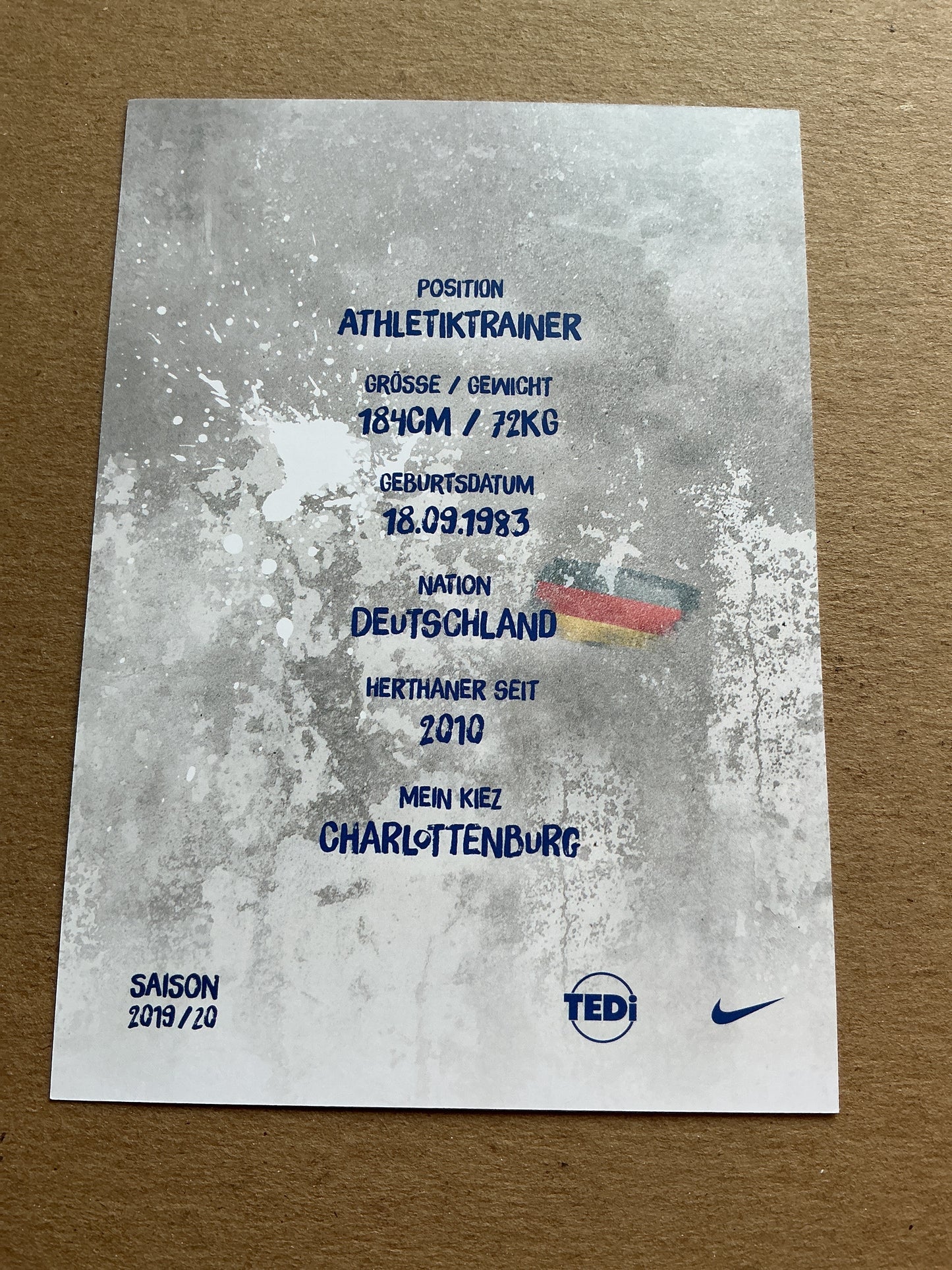 Hendrik Vieth, Germany 🇩🇪 Hertha BSC Berlin 2019/20 hand signed