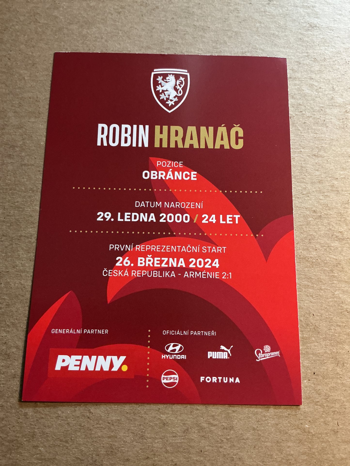 Robin Hranac, Czech Republic 🇨🇿 2023 hand signed