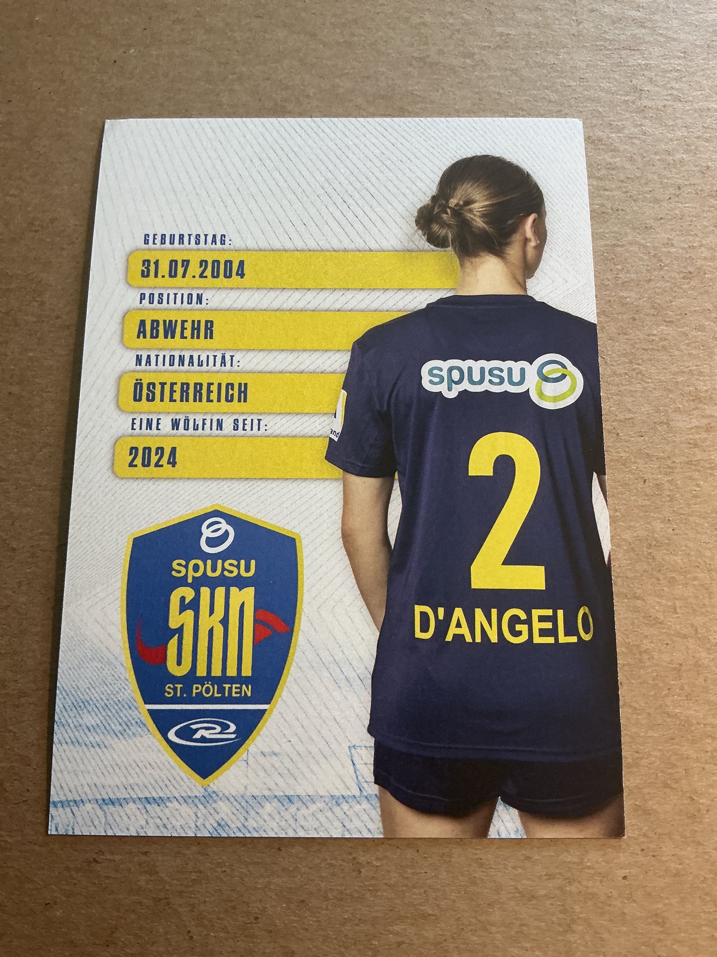 Chiara D’Angelo, Austria 🇦🇹 SKN St. Pölten 2024/25 hand signed