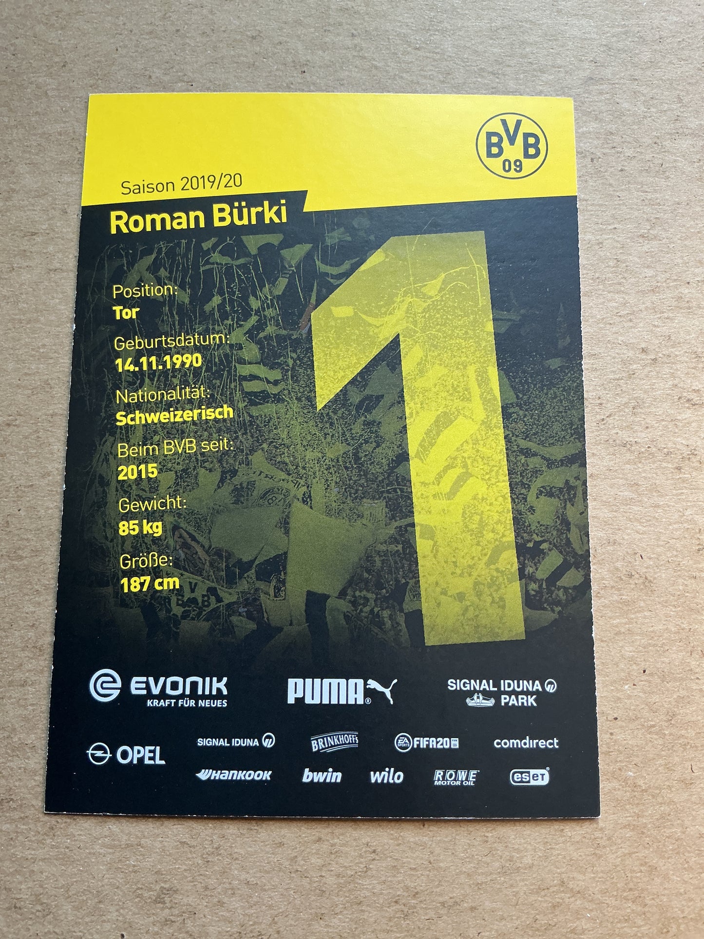 Roman Bürki, Switzerland 🇨🇭 Borussia Dortmund 2019/20 hand signed
