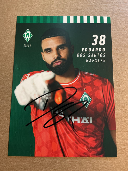 Eduardo dos Santos, Germany 🇩🇪 SV Werder Bremen 2023/24 hand signed