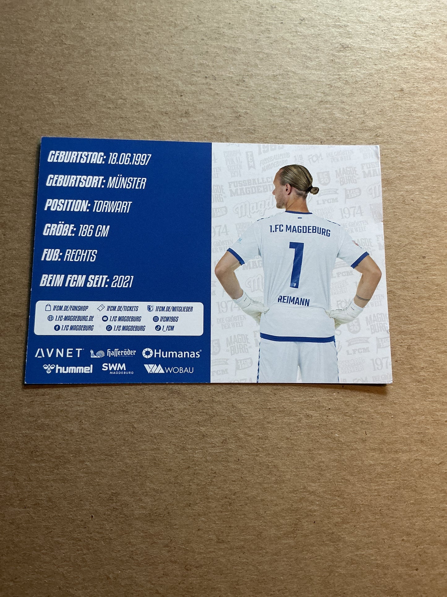 Dominik Reimann, Germany 🇩🇪 1.FC Magdeburg 2024/25 hand signed