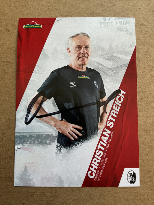 Christian Streich, Germany 🇩🇪 SC Freiburg 2020/21 hand signed