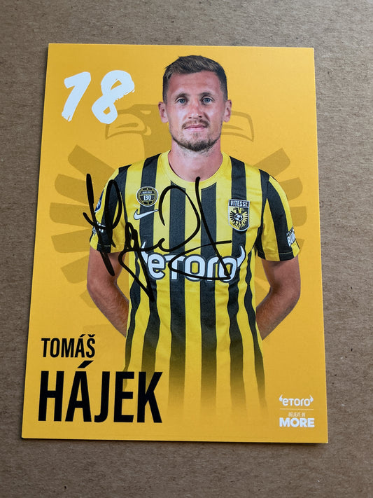 Tomáš Hájek, Czech Republic 🇨🇿 Vitesse Arnhem 2022/23 hand signed